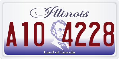 IL license plate A104228
