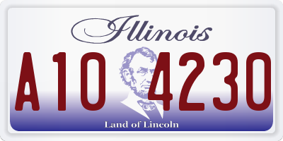 IL license plate A104230