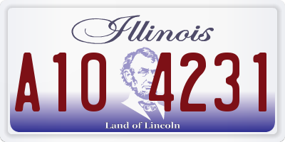 IL license plate A104231