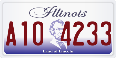 IL license plate A104233