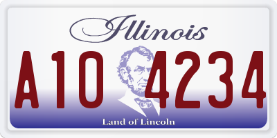 IL license plate A104234
