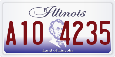 IL license plate A104235