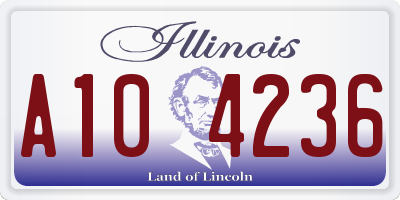 IL license plate A104236