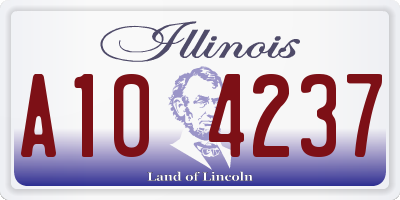 IL license plate A104237