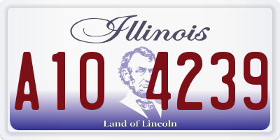 IL license plate A104239