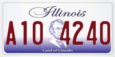 IL license plate A104240