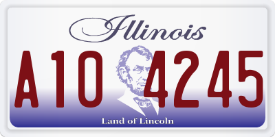 IL license plate A104245