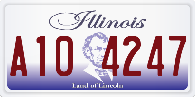 IL license plate A104247