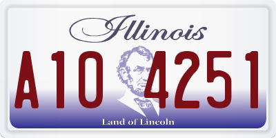 IL license plate A104251