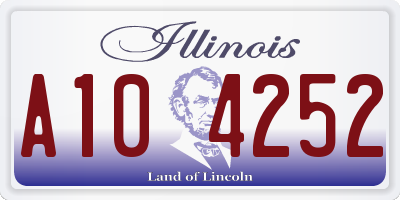 IL license plate A104252