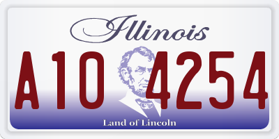 IL license plate A104254