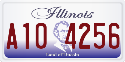 IL license plate A104256