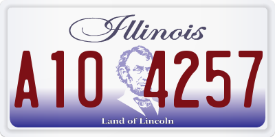 IL license plate A104257
