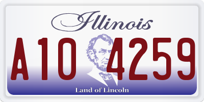 IL license plate A104259