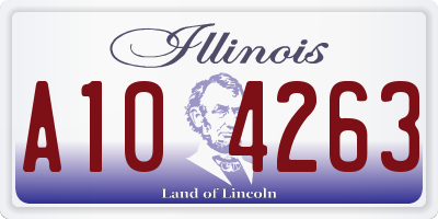 IL license plate A104263