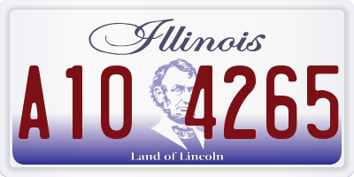 IL license plate A104265