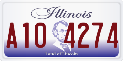 IL license plate A104274