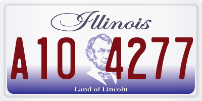 IL license plate A104277