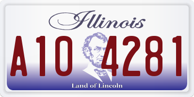 IL license plate A104281
