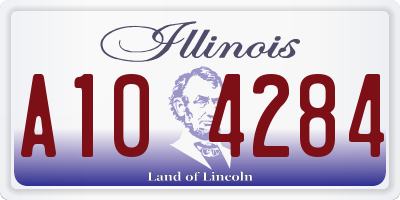 IL license plate A104284