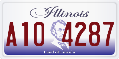 IL license plate A104287