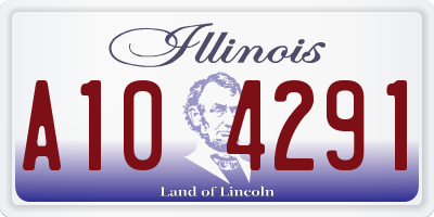 IL license plate A104291