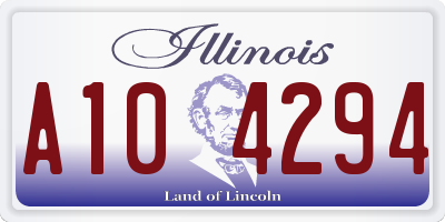 IL license plate A104294