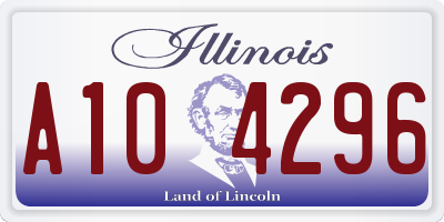 IL license plate A104296