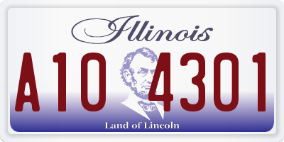 IL license plate A104301