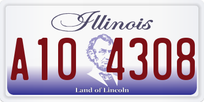 IL license plate A104308