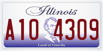 IL license plate A104309