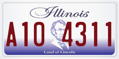 IL license plate A104311