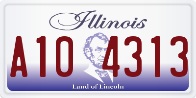 IL license plate A104313