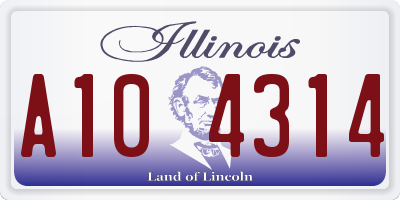 IL license plate A104314