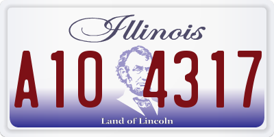 IL license plate A104317