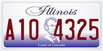 IL license plate A104325