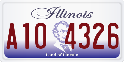 IL license plate A104326