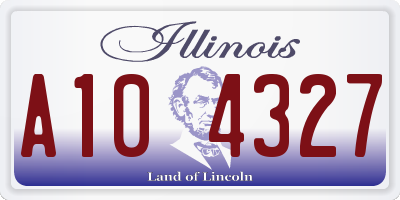 IL license plate A104327