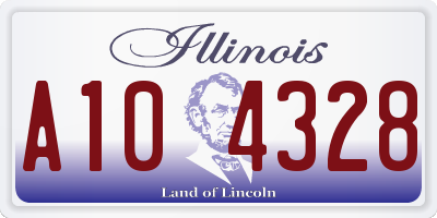 IL license plate A104328