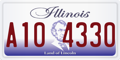 IL license plate A104330
