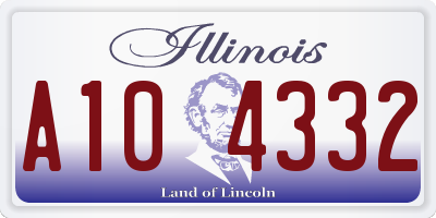 IL license plate A104332
