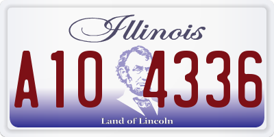 IL license plate A104336
