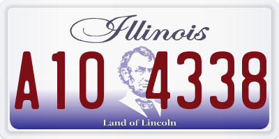 IL license plate A104338