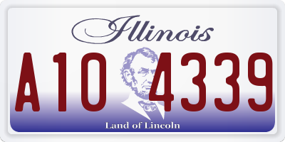IL license plate A104339
