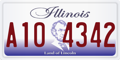 IL license plate A104342