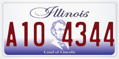 IL license plate A104344