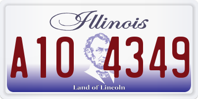 IL license plate A104349