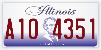 IL license plate A104351