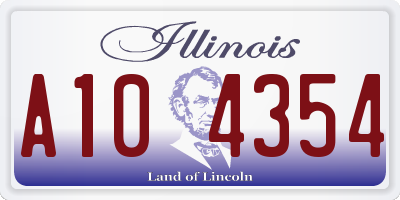 IL license plate A104354