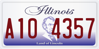 IL license plate A104357